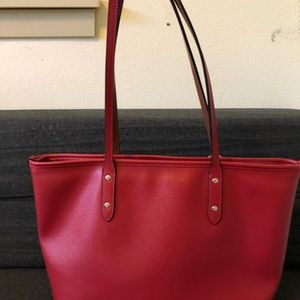 Coach red tote bag